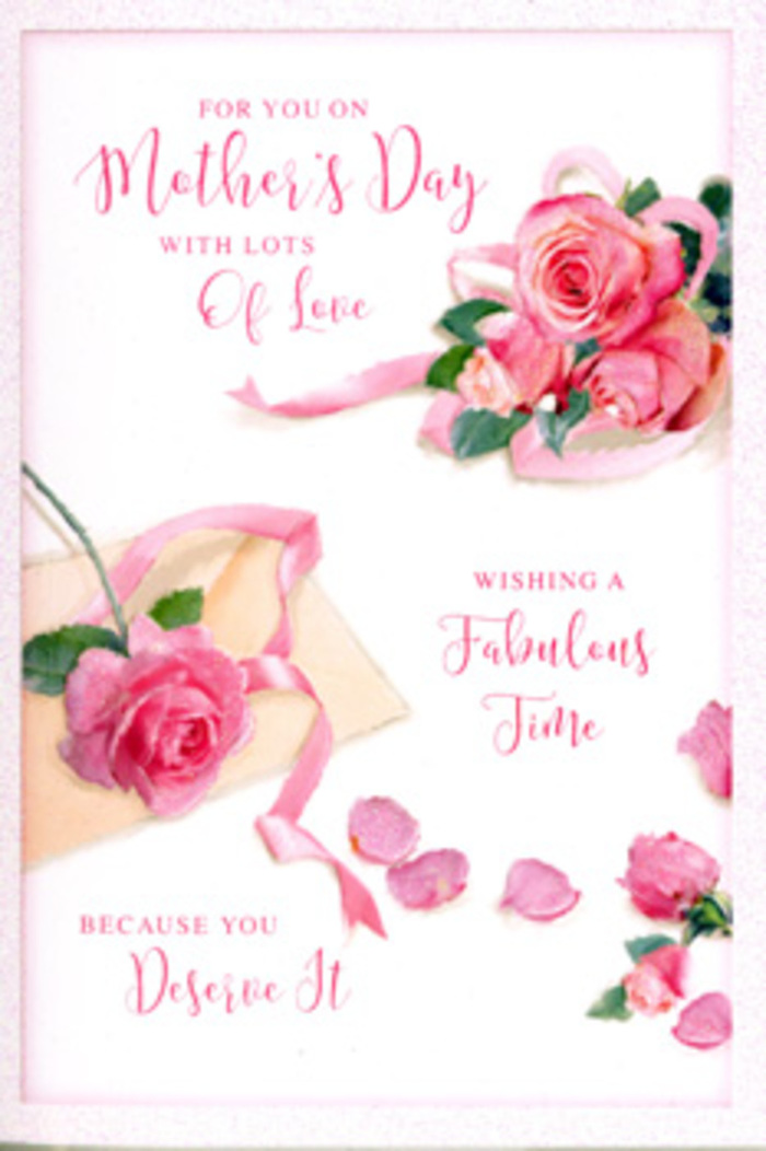 In this Mother's Day card design, the artistry centres around a romantic spread of pink roses that feels perfectly suited to the relaxed, rural character of North Ockendon. The roses are abundant and fully open, their petals forming intricate spirals that radiate outwards in layers, giving each bloom a lavish, plush quality. Tones shift delicately from pale, milky blush on the outer petals to more saturated rose pink at the core, suggesting soft sunlight glancing across their surfaces. Rather than being tightly grouped, the flowers are arranged in an easy, organic cluster that stretches diagonally across the card, as if the bouquet has been gently laid down on a table after returning from a walk through the fields. A smattering of loose petals decorates the surrounding space-some lying close to the main roses, others scattered further away-adding an airy, whimsical touch that feels like floral confetti after a celebration. A pastel ribbon, likely rendered in a soft pink satin, loops through the bouquet with relaxed confidence, its trailing ends curling slightly as if settling naturally. The ribbon's subtle sheen and gentle curves echo the organic shapes of the petals and create a sense of flow. In the central area, warm, hand-lettered calligraphy delivers a loving Mother's Day message, its sweeping lines and flourishes balancing the softness of the roses with a touch of elegance. The background is a clean, gentle white, with even lighting that casts only the faintest shadows, enhancing the serene mood. The overall effect is of a quiet, heartfelt tribute-exactly the sort of card you might choose to accompany a hand-delivered arrangement from North Ockendon Florist to a mother who enjoys simple, natural beauty.